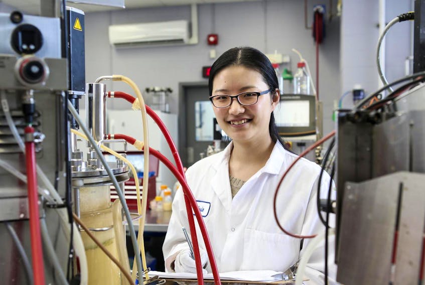 Jessie Gao is one of the scientists at Mara Renewables Corp., a Dartmouth company that researches the commercial possibilities of algae-based nutritional supplements.