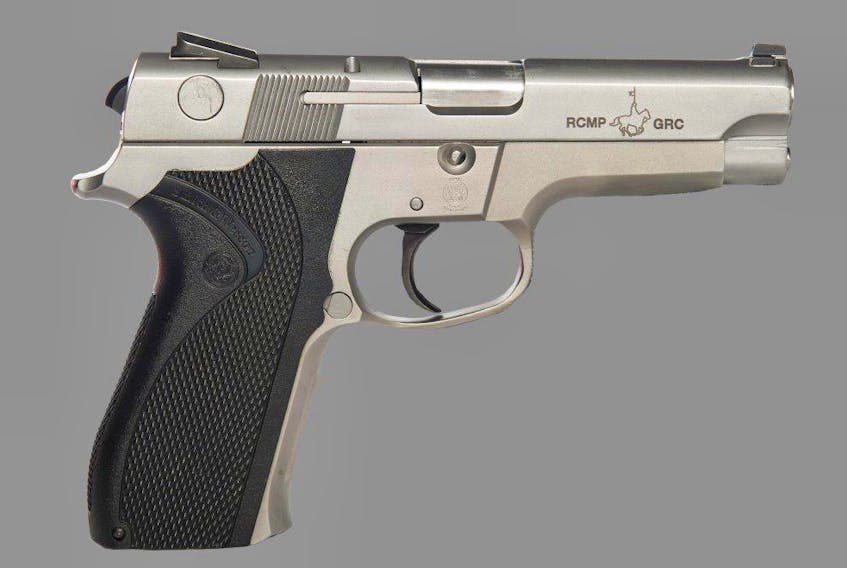
A Smith & Wesson 5946 was stolen from a police officer’s car in Halifax over the weekend. The 5946 is a hamerless semi-automatic 9mm pistol which is used by the FBI and NYPD as well as the RCMP.
