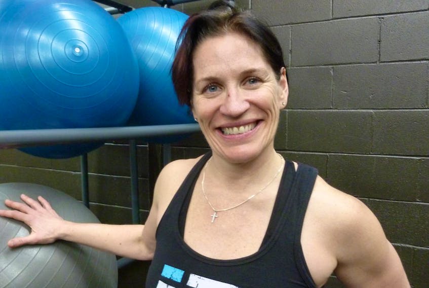 
Fitness trainer Mary Ann Zandbergen teaches turbo kick and Piyo classes at Lynds Den Health and Fitness Centre in Bridgewater. The mother of three teenagers says she is in better shape at 45 than she was in her 20s. 

