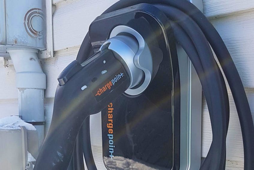 
Justin Pritchard recently had a Level 2 electric vehicle charger installed at at his home.

