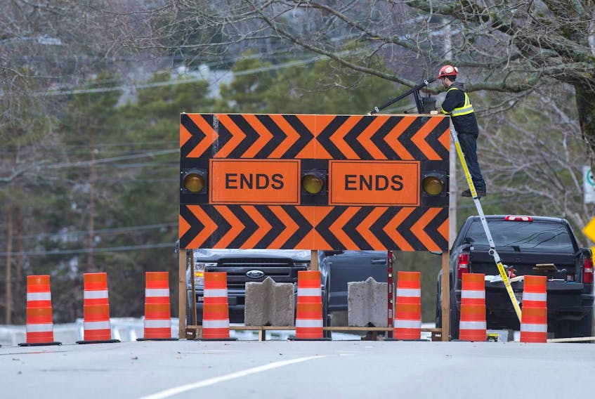 
Quinpool Road closed near the CN Rail bridge as of April 1. The road is expected to remain closed until August as repair work continues on the bridge. - Ryan Taplin
