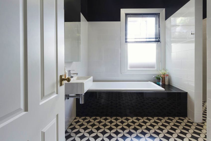 
Popular looks for bathroom flooring include bold tile patterns that set the tone for the whole bathroom design, porcelain tile that resembles wood and small mosaic patterns. - Getty Images/iStockphoto
