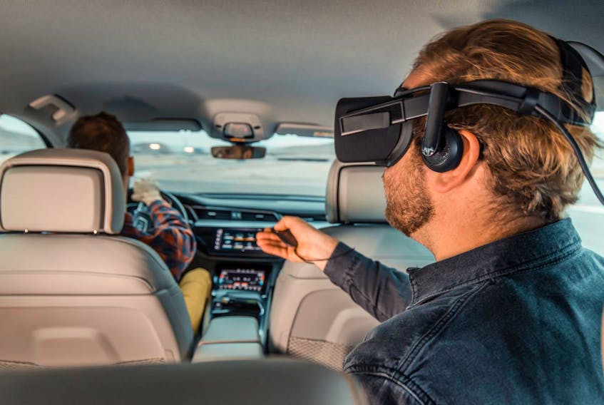 
Developed by Audi in collaboration with Disney, Holoride’s first demonstration at the Consumer Electronics Show in Las Vegas earlier this year had passengers wearing clunky virtual reality goggles to play a video game as they were driven briskly around a racetrack. - Tobias Sagmeister
