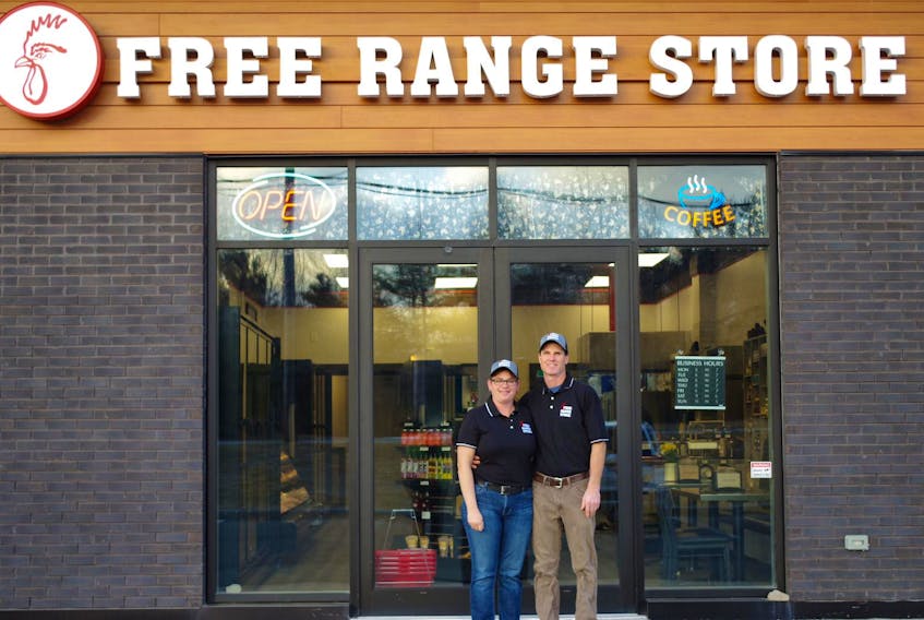 
Cameron and Monica Taylor, owners of Free Range Store, run the business and provide much of the free-range meat from their Hants County farm. 

