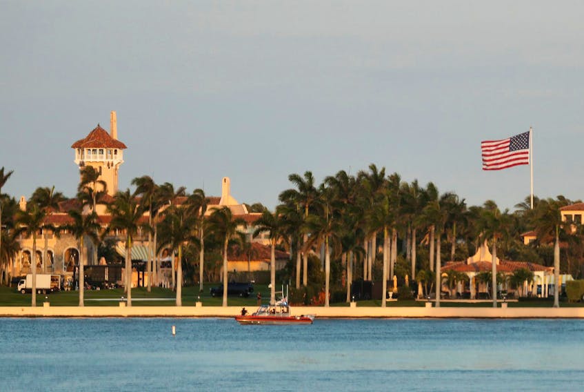 
A police boat patrols in front of U.S. President Donald Trump's Mar-a-Lago estate in Palm Beach, Florida, U.S., February 17, 2019. The resort is where Trump frequently golfs, and apparently cheats while doing it. - Reuters
