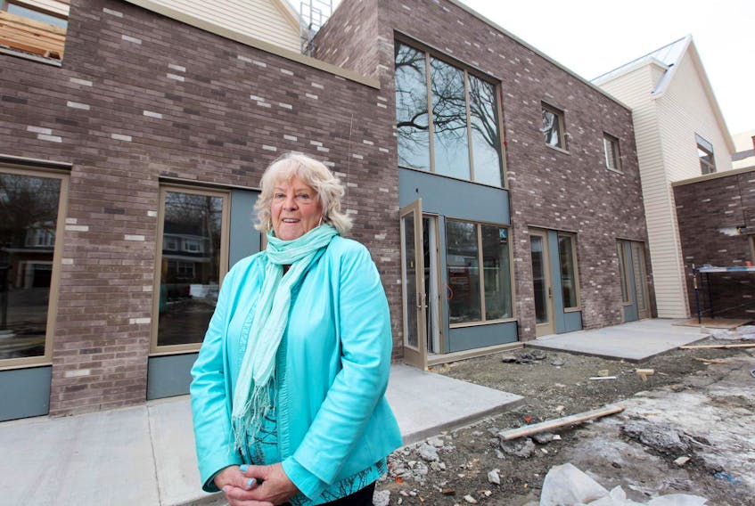  Betty Morton outside the almost-complete Hospice Halifax, while it was uinder construction. Morton has been a long-time volunteer with the hospice since the inception of the idea in 2001.