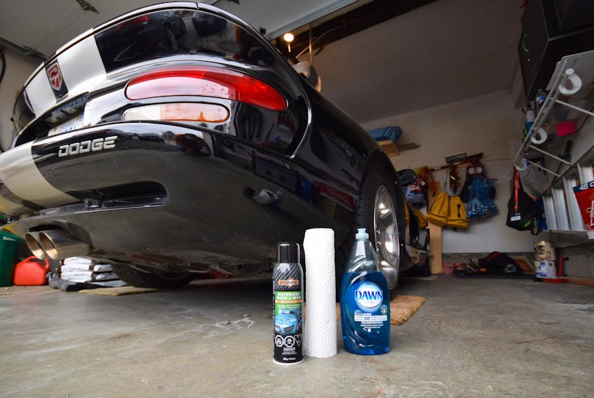 
Spray-wax (sometimes called instant detailer) lets you apply a thin coat of lustrous wax as you dry your car — effectively giving it the appearance and water repellency of a wax job in a sliver of the time. Quality dish soap is amazing when it comes to removing cheese, smears and various dried sauces from your flatware, but it also makes a great interior cleaner for your filthy vehicle. 
