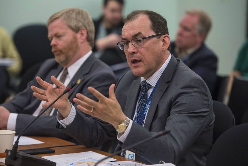 
Simon d’Entremont, deputy minister for energy and mines, answers questions at a natural resources and economic development committee meeting at One Government Place on Tuesday afternoon. - Ryan Taplin
