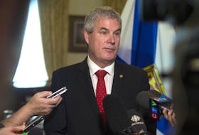 
Clare-Digby MLA Gordon Wilson answers questions from the media after being sworn-in as environment minister at a ceremony at Government House on Wednesday morning, April 24, 2019. - Ryan Taplin
