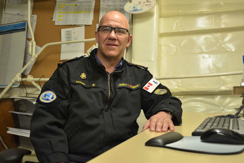 
Chief Petty Officer Dan Savard marked his 2000th day at sea aboard HMCS Ville de Quebec on Thursday.
