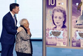 
Federal Finance Minister Bill Morneau and Wanda Robson, Viola Desmond’s sister, unveiled on March 8, 2018 the new $10 bill honouring Desmond as a human rights activist. - Eric Wynne / File
