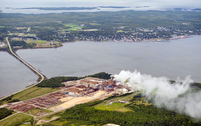 
The Northern Pulp mill is seen in Abercrombie Point in 2014, with the Town of Pictou in the background. - File
