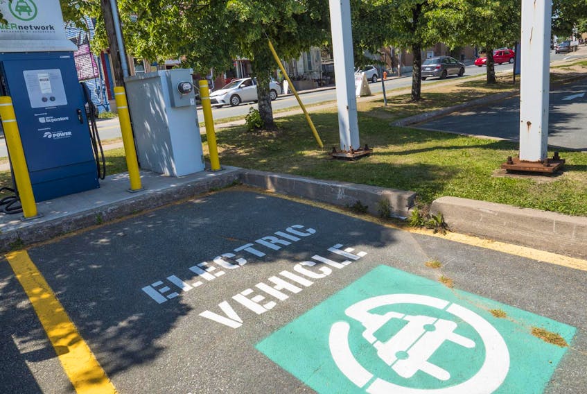 
A charging station in Halifax. About 100 exist in Nova Scotia. - File
