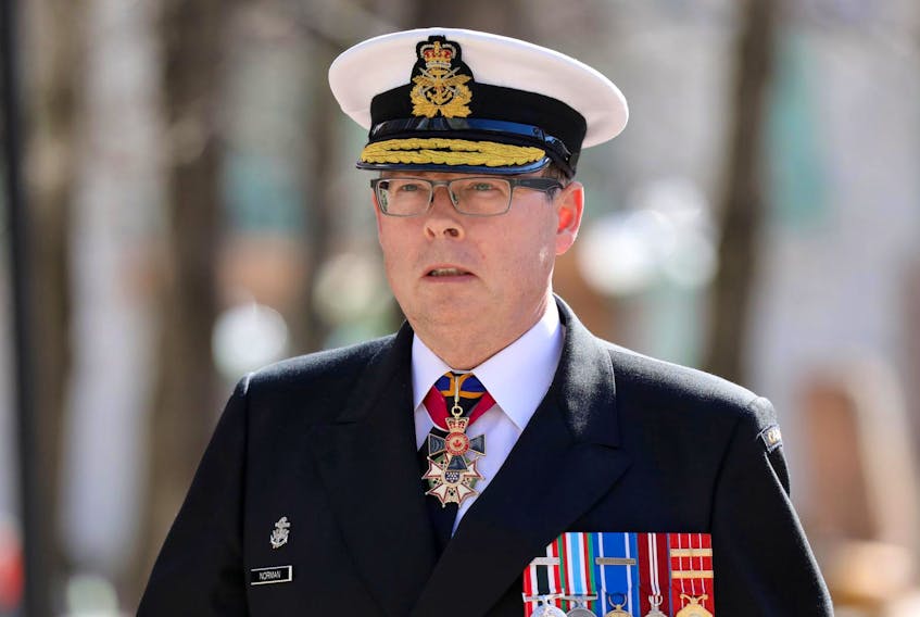 Vice-Admiral Mark Norman arrives at the courthouse in Ottawa on May 8.