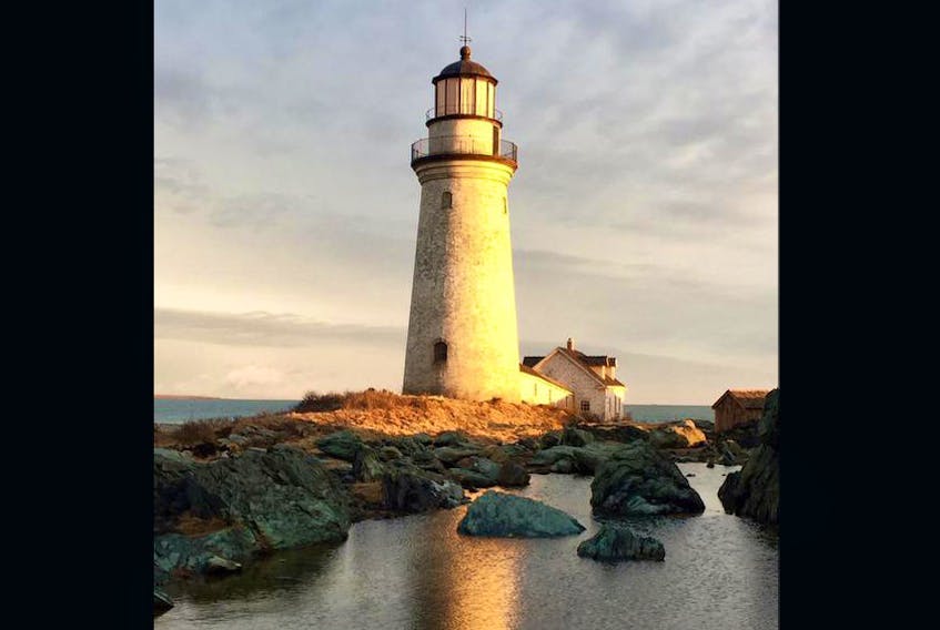 
A 60-foot lighthouse at Cape Forchu built for the upcoming movie The Lighthouse starring Willem Dafoe and Robert Pattinson is seen in this photo taken last year. - Contributed
