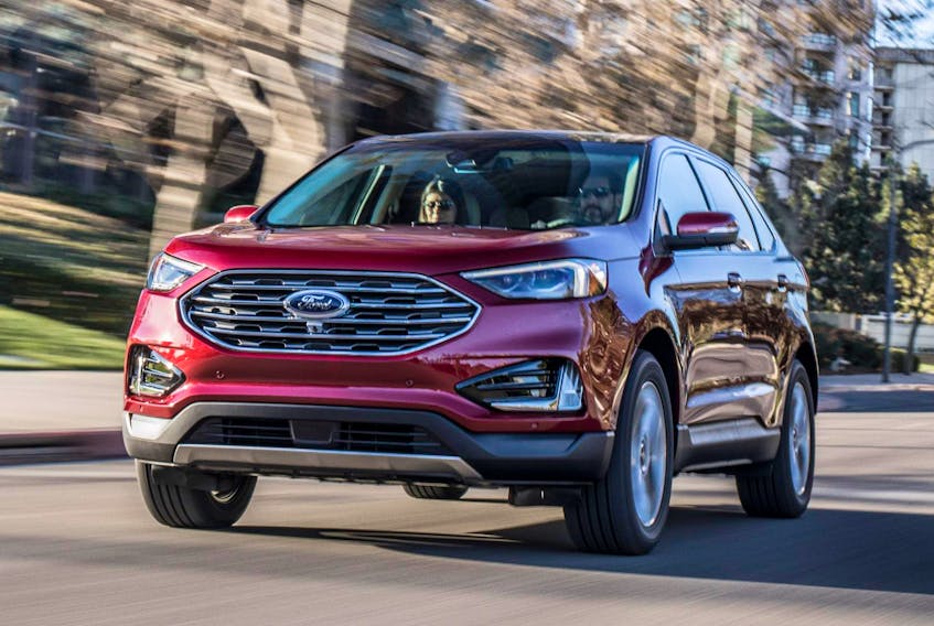 
Our 2019 Ford Edge Titanium tester was powered by a turbocharged, 2.0-litre, four-cylinder, 250-horsepower engine (275 lb.-ft. of torque). - Ford
