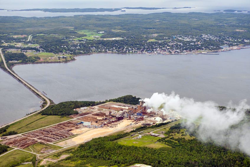 
The Northern Pulp mill is seen in Abercrombie Point in 2014, with the Town of Pictou in the background. - Christian Laforce

