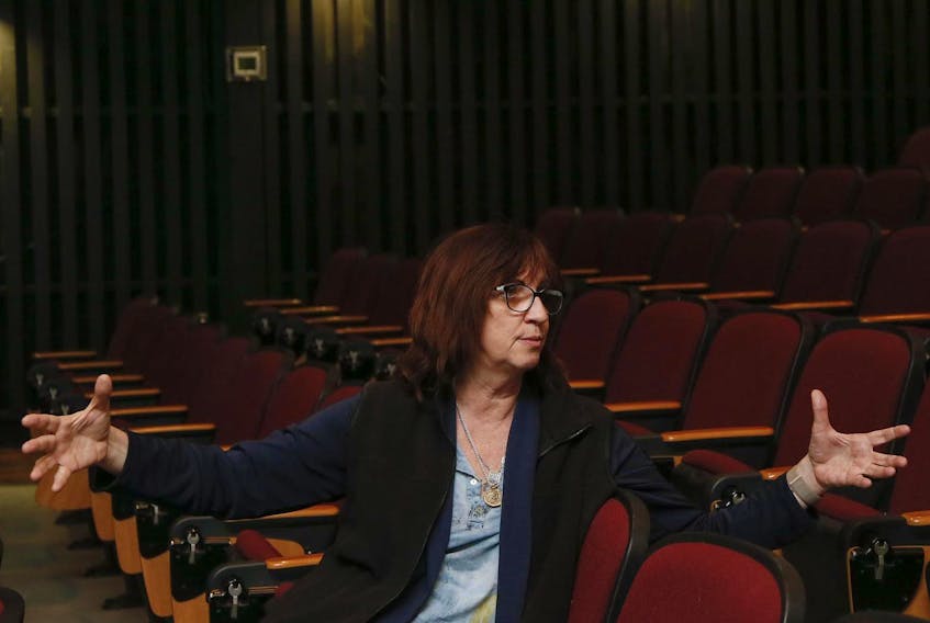 
Nova Scotia-born sound designer Paula Fairfield, who most recently worked on Game of Thrones, gestures during an interview in the NSCAD auditorium, on Friday. - Tim Krochak
