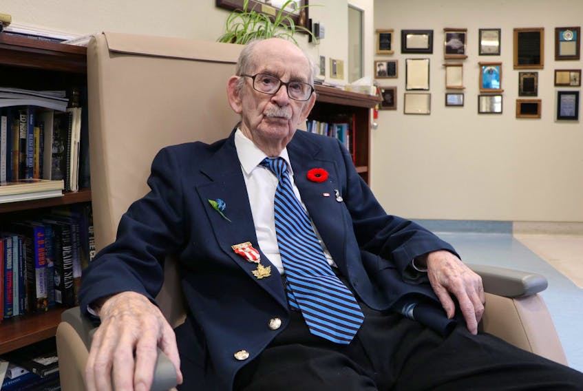 
George Thomas Hudson, 97, of St. John’s was a member of the 59th Newfoundland Heavy Regiment, Royal Artillery, during the Second World War. They were waiting anxiously on the shores of England during D-Day for their turn to enter the battle after the landing troops got a foothold on the beaches of Normandy. - Glen Whiffen

