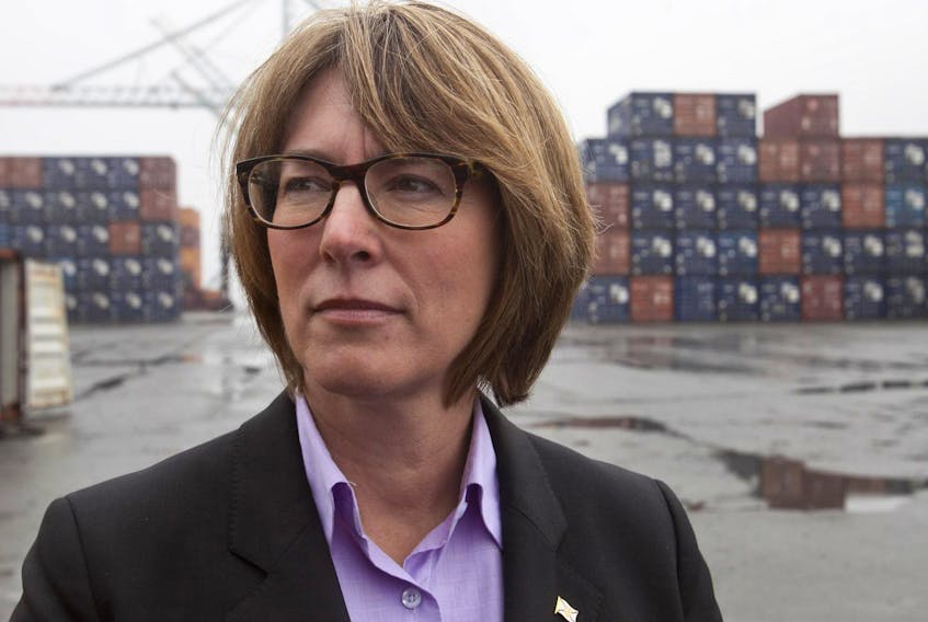 
Halifax Port Authority CEO Karen Oldfield stands at the Ceres container pier in Halifax in this 2012 photo. Oldfield calls $47.5 million in government upgrades a game changer. - Peter Parsons
