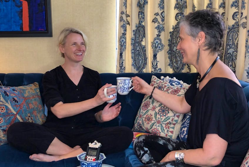 
Eat, Pray, Love author Liz Gilbert, left, kicks off her shoes and settles onto the couch with Nancy Regan for an intimate conversation about love, light, and giving yourself permission to be yourself. 
