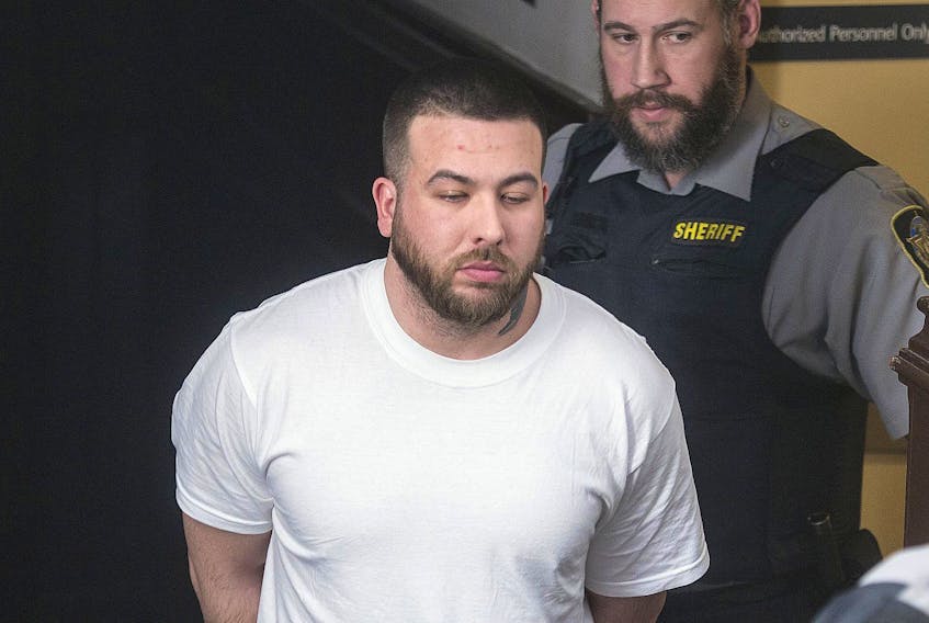 Adam Joseph Drake is escorted into Halifax provincial court in 2019 to face a charge of first-degree murder in the November 2016 shooting of Tyler Keizer. - Ryan Taplin/File