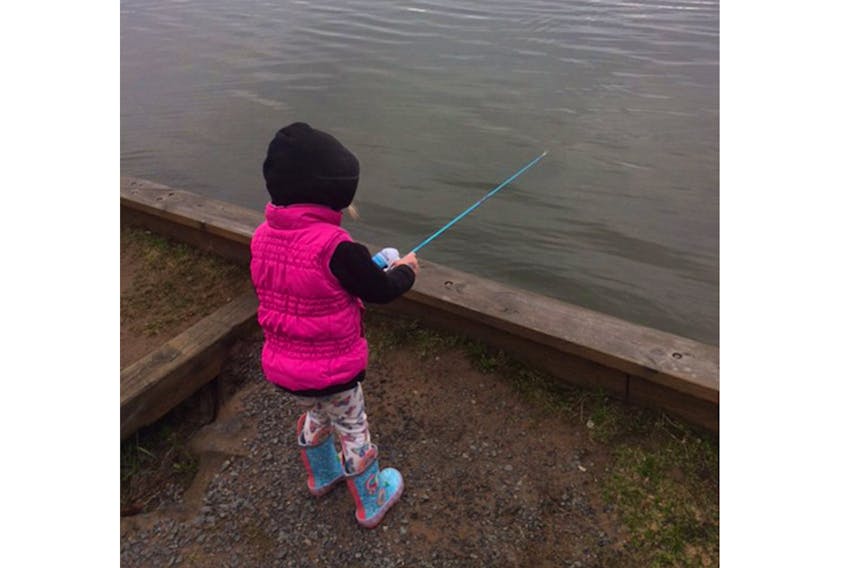 
Three-year-old Madison Barkhouse is shown fishing at MacElmons Pond Provincial Park in Debert last weekend. The trip cost her grandfather $697.50. - Contributed
