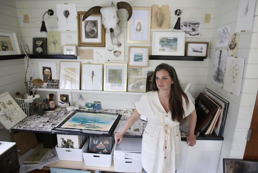 
Briana Corr Scott, author of She Dreams of Sable Island, poses for a photo in her Dartmouth studio on May 13, 2019. - Tim Krochak

