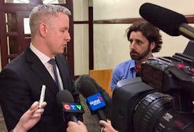 
Crown attorney Peter Dostal speaks with reporters at Halifax provincial court Tuesday, June 18, 2019 about the fraud case against Tracy Leanne Kitch, former CEO of the IWK Health Centre. - Steve Bruce
