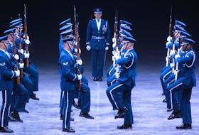 TThe USAF Honor Guard Drill Team, performs, during a preview for this year’s Royal Nova Scotia International Tattoo at the Scotiabank Center in Halifax Tuesday June 25, 2019. - Tim Krochak