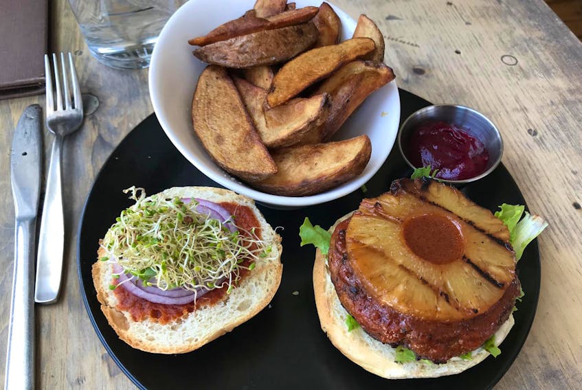 
A seitan barbecue burger with grilled pineapple is an example of new vegan cuisine. Sylvain Charlebois says plant-based diets are slowly going mainstream. The entire food supply chain, from farm to fork, is adapting to a consumer looking for alternative sources of protein. - Contributed
