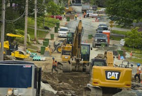 
Construction crews work on Coronation St. in Fairview on Wednesday afternoon. - Ryan Taplin
