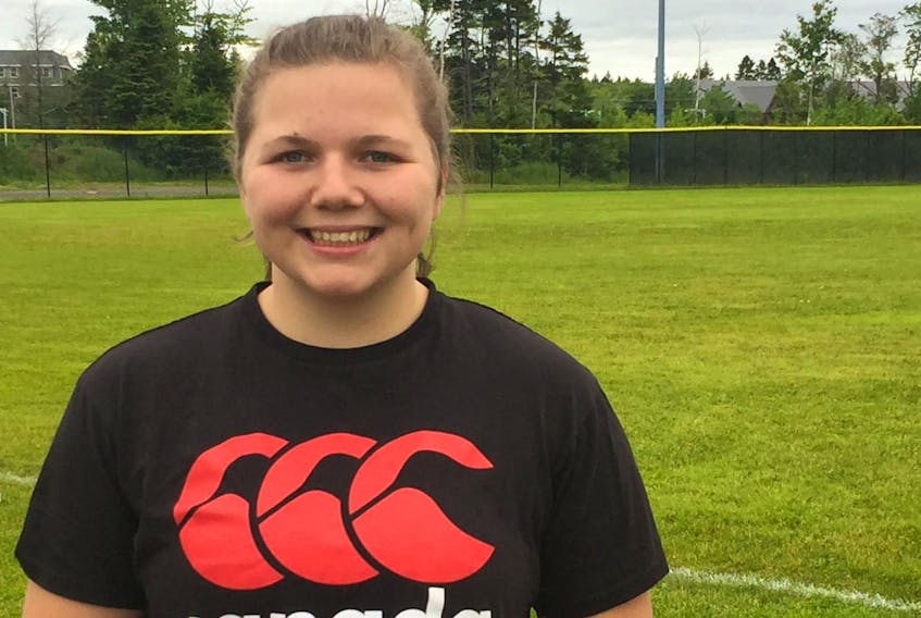 
Claudia Fulton of Aylesford, who is hearing impaired, has been selected for Canada’s U-20 rugby team. - Bill Spurr
