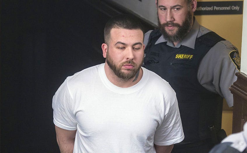 Adam Joseph Drake, shown after his arrest in March 2019, faces a new charge of first-degree murder in the November 2016 shooting of Tyler Keizer in a Halifax parking lot. - File