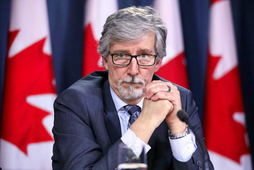 
Canada’s Privacy Commissioner Daniel Therrien takes part in a news conference in Ottawa, in April. He has concerns about the amount of private information political parties are collecting and the absence of independent oversight. 
