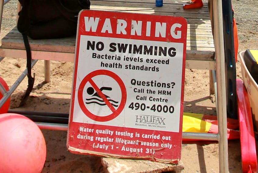 
A no swimming sign hangs at Dingle Beach in Halfax in 2016. - File
