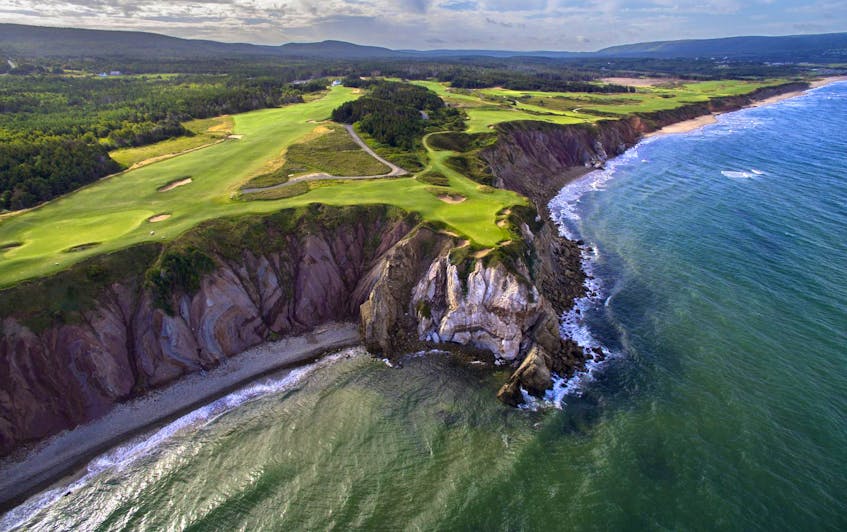 
The 16th hole of Cabot Cliffs golf course on Cape Breton Island. - Evan Schiller
