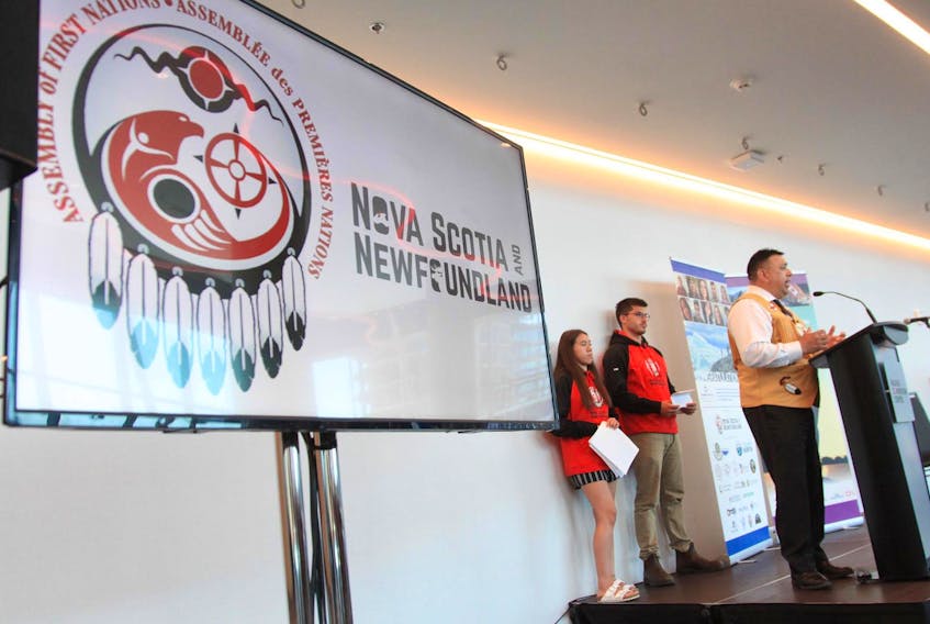 
Morley Googoo, regional chief of the Assembly of First Nations, is seen during a news conference announcing the assembly’s 2020 conference will take place in Halifax.