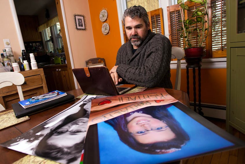 Glen Canning, whose daughter Rehtaeh attempted suicide following a sexual assault and months of bullying, is co-writing a book. Here, he is shown in his Halifax home in April 2014. 
