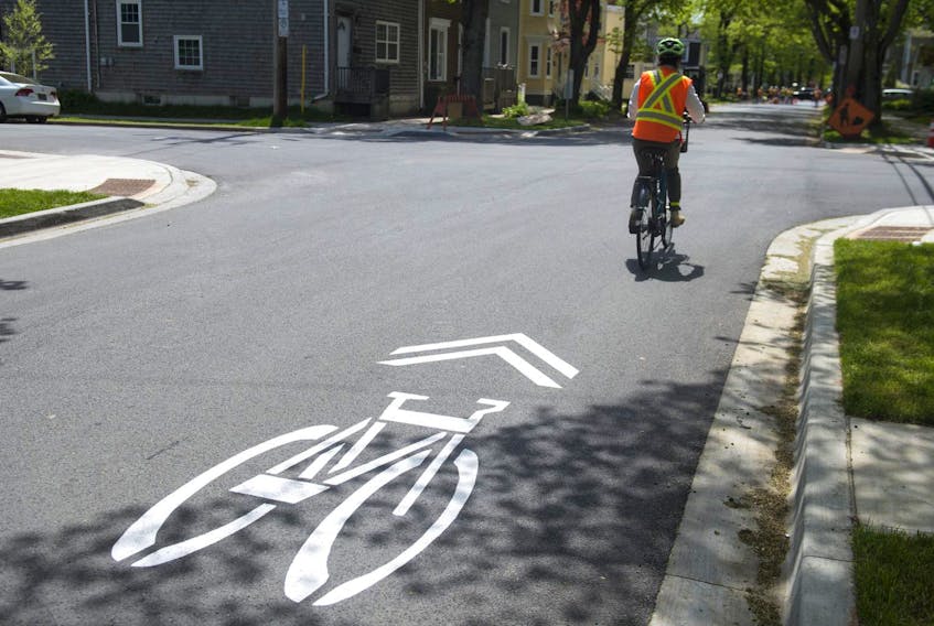 
A cyclist pedals down Vernon St. in this file photo from June, 2019. - Ryan Taplin
