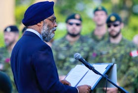 
Honourable Harjit S. Sajjan, Minister of National Defence, makes an announcement regarding investments in military reserve infrastructure across Canada at Royal Artillery Park in Halifax on Thursday.
