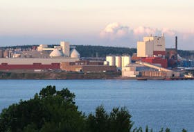 A view across the Strait of Canso of the Port Hawkesbury Paper plant.