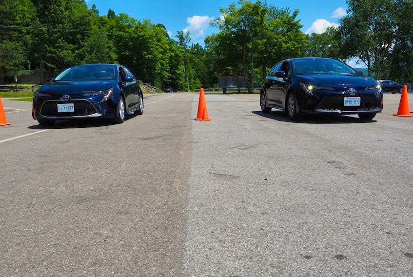 The drag-race combatants were the 2020 Toyota Corolla sedan in XLE trim grade and the 2020 Corolla hybrid.