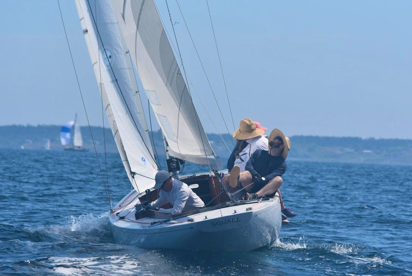 
Squall, skippered by Peter Wickwire, navigates the waters of Mahone Bay on Saturday in the IOD division at Chester Race Week. Squall placed third in the fleet. JOSH HEALEY

