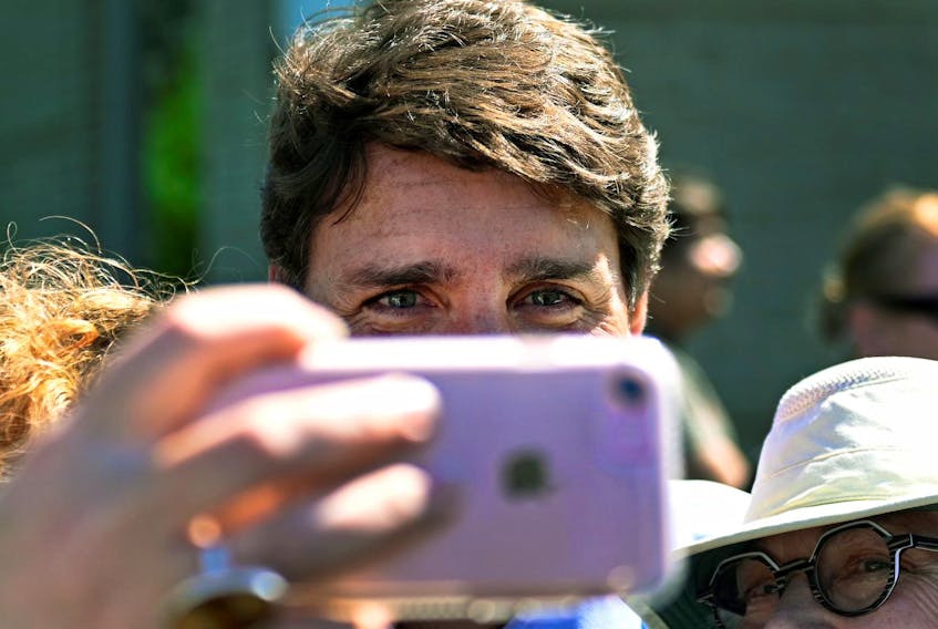 
Prime Minister Justin Trudeau poses for a photo with supporters at the Niagara-on-the Lake Community Centre on August 14, 2019. - Andrej Ivanov/Reuters
