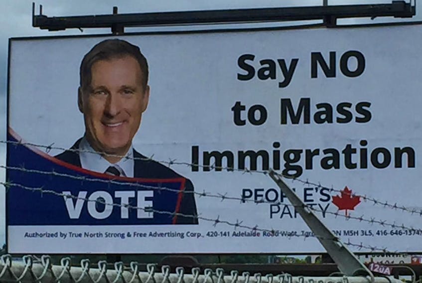 
The People’s Party of Canada paid for this billboard on the Bedford Highway. - Chris Lambie
