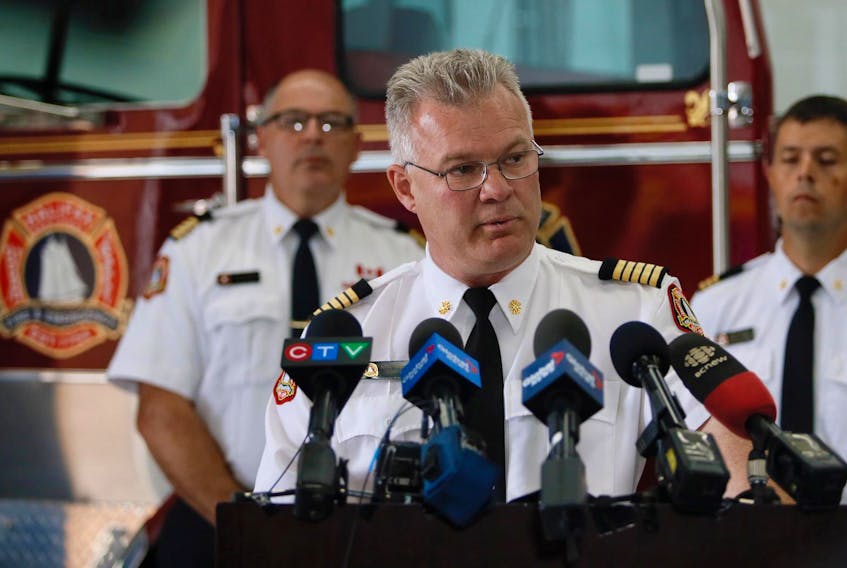 Ken Stuebing, Halifax Regional Fire and Emergency chief, speaks to the media Wednesday to say that the cause of a fire that killed seven children has been classified as “undetermined.”