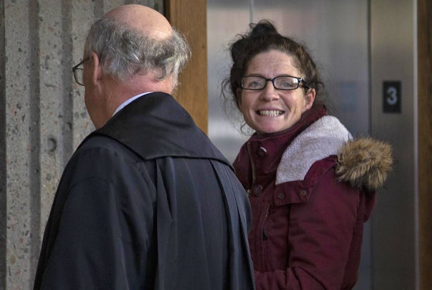 Renee Allison Webber is shown at court in Halifax last December at her sentencing hearing on pimping-related charges, including trafficking a person under the age of 18.
