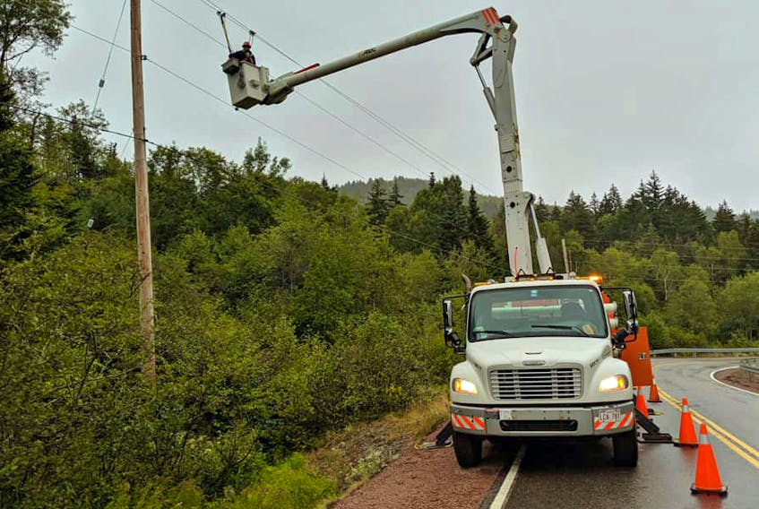 
Nova Scotia Power crews were still working to reconnect more than 28,000 customers on Thursday afternoon - Nova Scotia Power photo via Twitter
