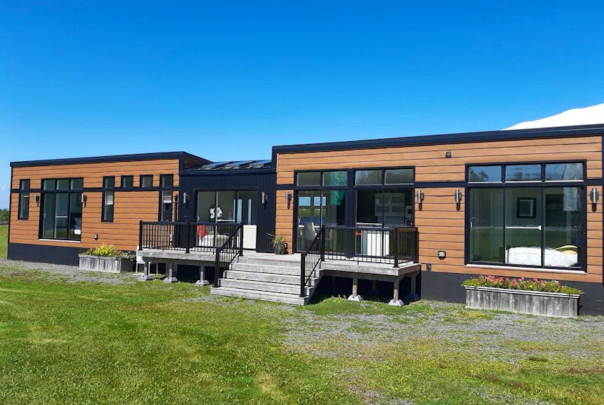 
This contemporary mini home that you can see from the highway in Truro is 12 feet by 74 feet, has two bedrooms and is filled with contemporary finishes, an open living area and tons of light. - Jane Veldhoven
